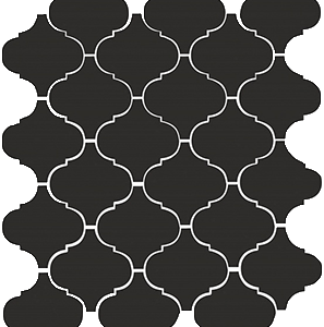 Керамическая плитка Арабески глянцевый черный 65001 26х30