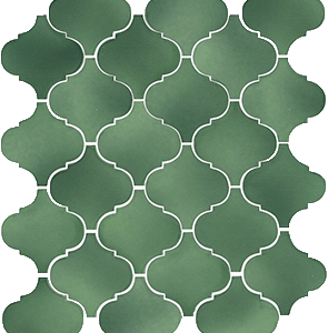 Керамическая плитка Арабески Майолика зеленый 65008 26х30