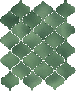 Керамическая плитка Арабески Майолика зеленый 65008 26х30