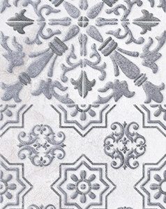 Керамическая плитка Кампанилья Декор 1 серый 1641-0091 20х40