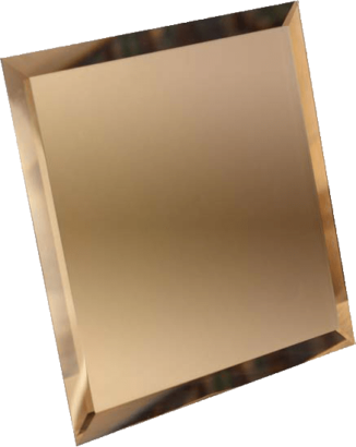 Керамическая плитка Квадратная зеркальная бронзовая плитка с фацетом 10мм КЗБ1-01 - 180х180 мм 10шт
