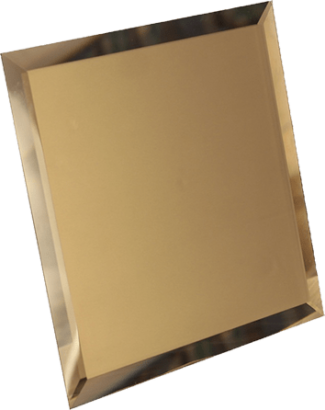 Керамическая плитка Квадратная зеркальная бронзовая плитка с фацетом 10мм КЗБ1-02 - 200х200 мм 10шт