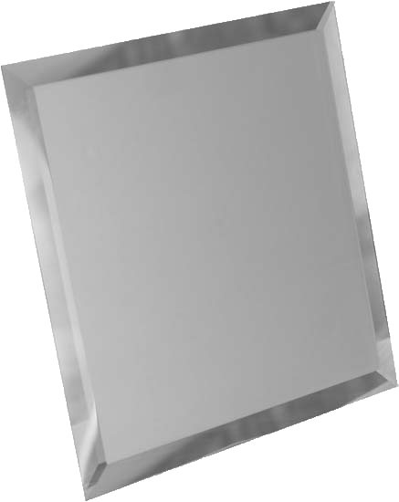 Квадратная зеркальная серебряная плитка с фацетом 10мм КЗС1-04 — 300×300 мм 10шт