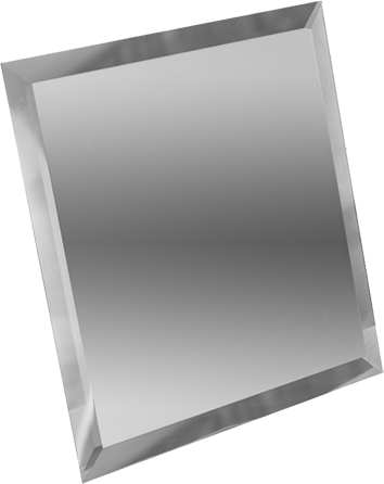 Квадратная зеркальная серебряная плитка с фацетом КЗС1-15 15×15