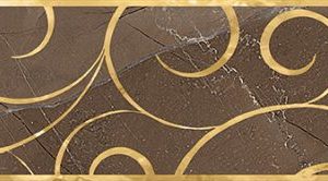 Керамическая плитка Миланезе дизайн Бордюр Флорал марроне 1506-0158 6х60