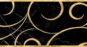 Керамическая плитка Миланезе дизайн Бордюр Флорал неро 1506-0160 6х60