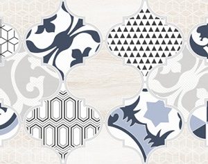 Керамическая плитка Мореска Декор 1 синий 1641-8629 20х40
