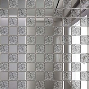 Плитка мозаика Мозаика зеркальная Серебро + Хрусталь С50Х50 ДСТ 25 х 25 300 x 300 мм (10шт) - 0