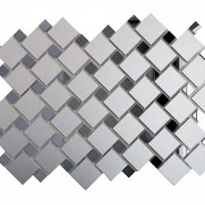 Плитка мозаика Мозаика зеркальная Серебро матовое + Графит См70Г30 ДСТ 25х25 и 12х12 300 x 300 мм (10шт) - 0
