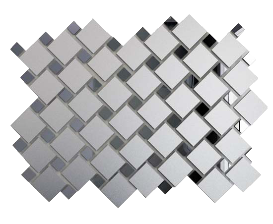 Мозаика зеркальная Серебро матовое + Графит См70Г30 ДСТ 25×25 и 12×12 300 x 300 мм (10шт) — 0,9
