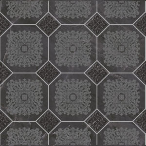 Керамическая плитка Olimpus Grand Декор чёрный 25х50