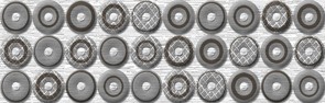 Керамическая плитка Шелк серый  83-03-06-038-0   76-02-02-38   Бордюр 25х8