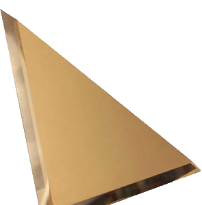 Керамическая плитка Треугольная зеркальная бронзовая плитка с фацетом 10мм ТЗБ1-02 - 200х200 мм 10шт