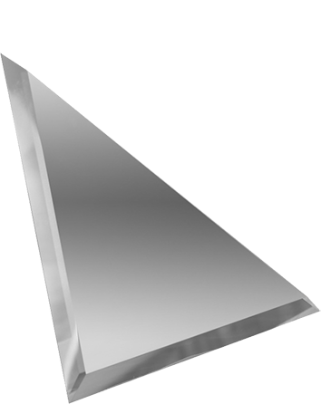 Треугольная зеркальная серебряная плитка с фацетом ТЗС1-15 15×15