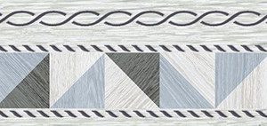 Керамическая плитка Village Бордюр серый микс 6х50