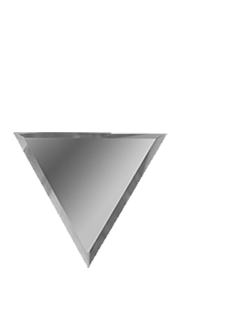 Зеркальная серебряная плитка ПОЛУРОМБ внутренний РЗС1-01(вн) 20×17