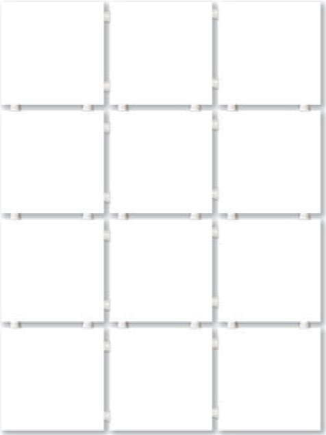 Конфетти белый блестящий 1146T полотно из 12 частей (9,9×9,9)  30×40