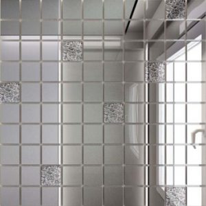 Керамическая плитка Мозаика зеркальная Серебро + Хрусталь С90×10 ДСТ 25 х 25 300 x 300 мм (10шт) - 0