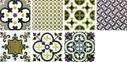 Керамическая плитка Arezzo PCD Комплект декоров из 7 плиток 300×300 мм 600×900 (1200)мм