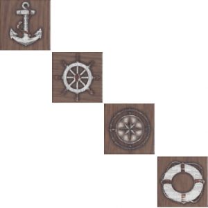 Керамическая плитка Марекьяро Вставка напольная коричневый SG952100N 7   33051 7 10×10