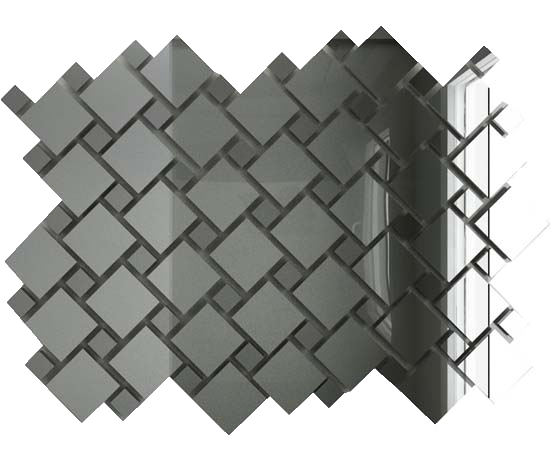 Мозаика зеркальная Серебро + Графит С70Г30 ДСТ с чипом 25×25 и 12×12 300 x 300 мм (10шт) — 0,9